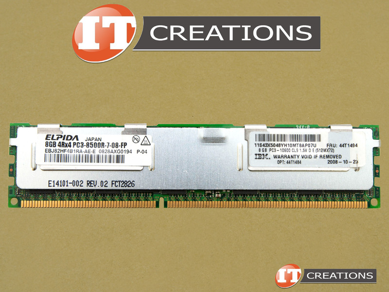 44t1484 Used Ibm Elpida 8gb Pc3 8500r Ddr3 1066 Registered Ecc