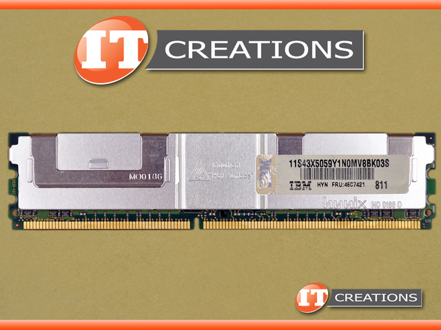 46C7421 IBM 1GB PC2-5300F DDR2-667 FULLY BUFFERED DIMM ( FBD ) ECC 1RX8 CL5  240 PIN 1.8V MEMORY MODULE