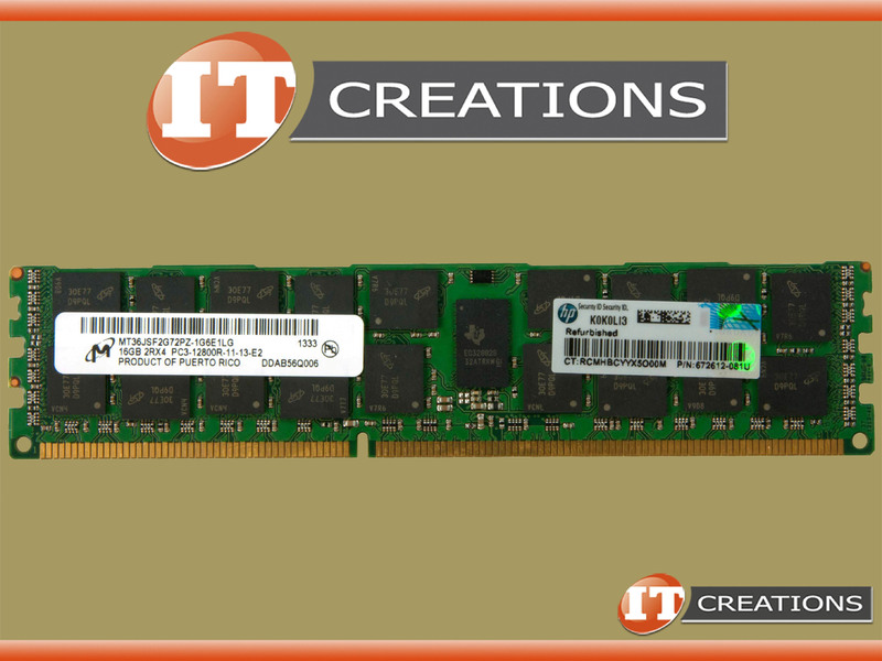 HP 16GB PC3-12800R DDR3-1600 REGISTERED ECC 2RX4 CL11 240 PIN 1.5V MEMORY  MODULE (684031-001-REF)