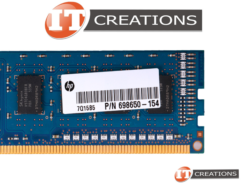 HP 4GB PC3-12800U DDR3-1600 UNBUFFERED NON ECC 1RX8 CL11 240 PIN 1.5V  MEMORY MODULE (698650-154)