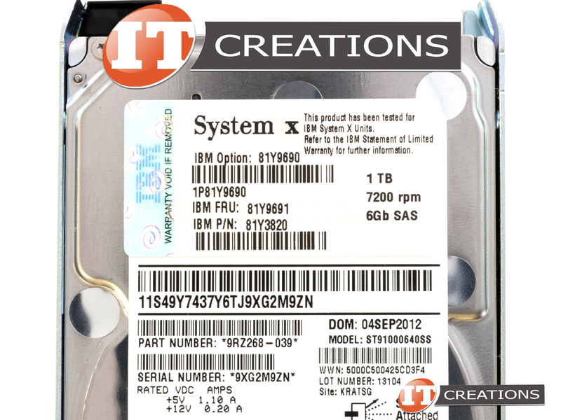 IBM / SEAGATE 1TB 7.2K RPM SAS 2.5 INCH (81Y9691)