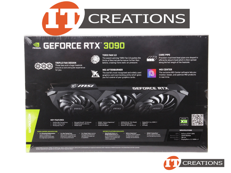 MSI NVIDIA GEFORCE RTX 3090 VENTUS 3X 24G OC GPU 24GB 10496 CUDA CORES  MEMORY INTERFACE 384 BIT GDDR6X MEMORY BANDWIDTH 936GB/S PCI-E 4.0 X16 ( 3  ) 