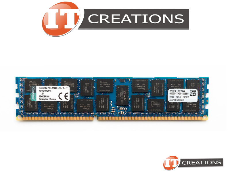 KINGSTON 16GB PC3-12800R DDR3-1600 REGISTERED ECC 2RX4 CL11 240 PIN 1.5V  MEMORY MODULE (9965516-447.A00G)