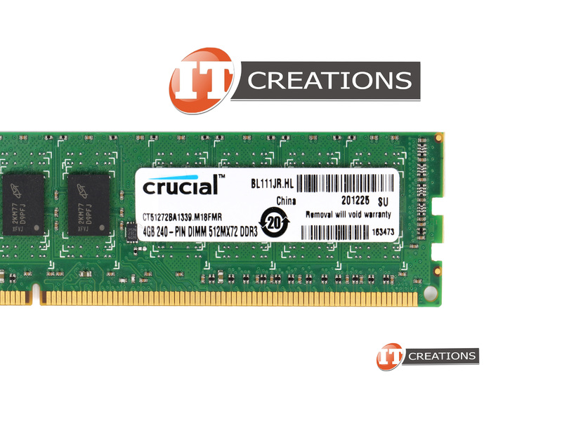 CRUCIAL 4GB PC3-10600E DDR3-1333 UNBUFFERED ECC 2RX8 240 PIN 1.5V MEMORY MODULE