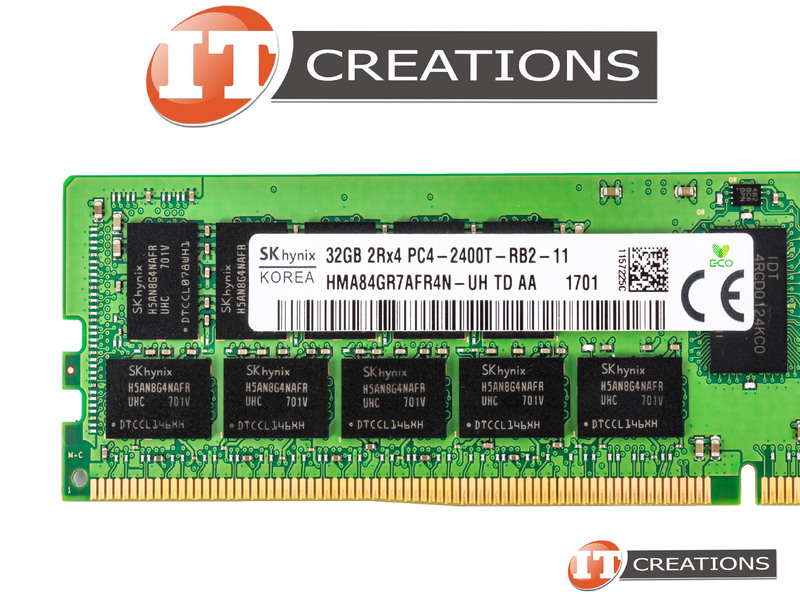 SK HYNIX 32GB PC4-19200 DDR4-2400T-R REGISTERED ECC 2RX4 CL17 288 PIN 1.20V  MEMORY MODULE ( PC4-2400T-R ) (HMA84GR7AFR4N-UH)
