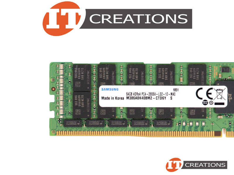 SAMSUNG 64GB PC4-21300 DDR4-2666V-L LOAD REDUCED 4DRX4 CL19 288 PIN 1.20V  MEMORY MODULE LRDIMM ( PC4-2666V-L 4RX4 ) (M386A8K40BM2-CTD6Y)