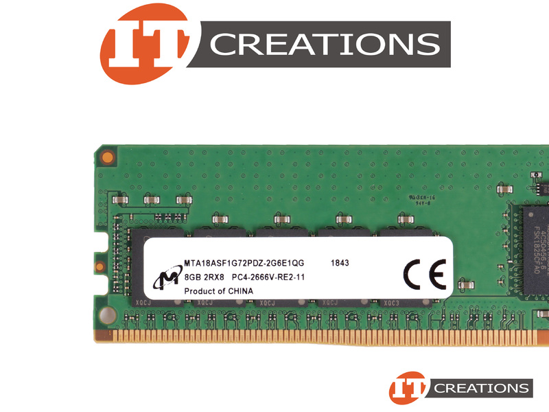 MICRON 8GB PC4-21300 DDR4-2666V-R REGISTERED ECC 2RX8 CL19 288 PIN 1.20V  MEMORY MODULE ( PC4-2666V-R ) (MTA18ASF1G72PDZ-2G6E1QG)