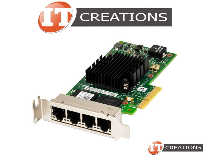 T34F4-LOW P DELL / INTEL I350-T4 QP 1GB QUAD PORT COPPER PCI-E 2.1 X4 ETHERNET  SERVER ADAPTER - 1000 MB/S ( 4 ) FOUR RJ45 CONNECTORS ( RJ-45 )