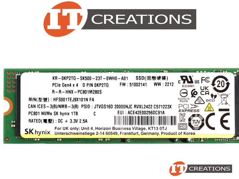 DELL 1TB PCIE GEN4 X4 NVME M.2 2280 4D V7 NAND READS 7000MB/S WRITES  6500MB/S SOLID STATE DRIVE SSD ( 1000GB ) - KEY M PCI-E 4.0 NON VOLATILE  MEMORY 
