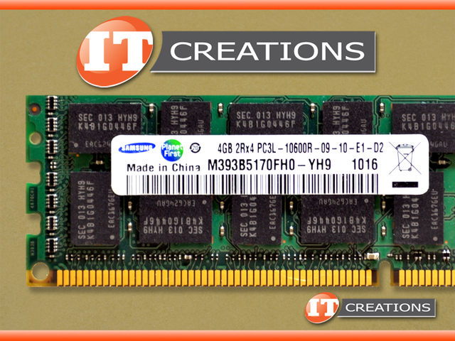 M393B5170FH0-YH9 SAMSUNG 4GB PC3L-10600R DDR3-1333 REGISTERED ECC 2RX4 CL9  240 PIN 1.35V LOW VOLTAGE MEMORY MODULE