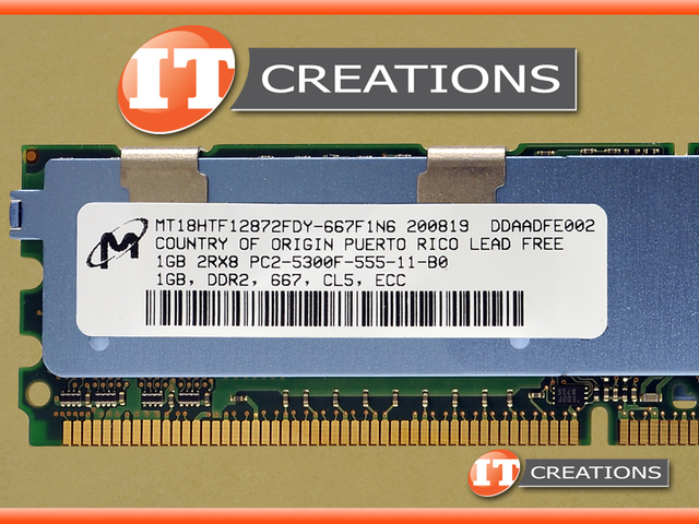 MT18HTF12872FDY-667F1N6 MICRON 1GB 2RX8 PC2-5300F FULLY BUFFERED ECC DDR2-667  MEMORY MODULE (398706-051)