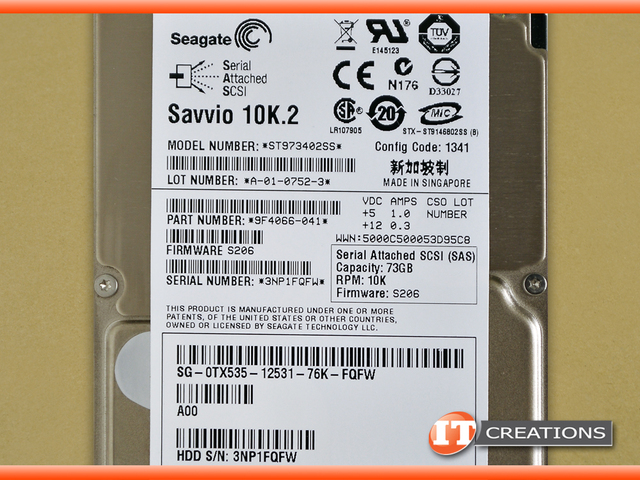 ST973402SS-DELL SEAGATE 73GB 10K RPM SAS 2.5 INCH SAVVIO 3GB/S